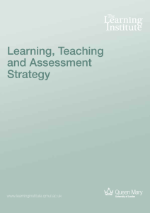 Learning, Teaching and Assessment Strategy