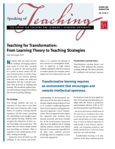 From Learning Theory to Teaching Strategies