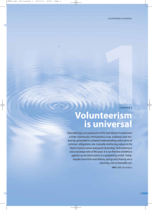 Volunteerism is universal - United Nations Volunteers