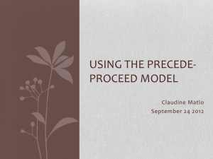 Using the Precede-proceed model