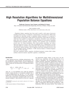 High resolution algorithms for multidimensional population