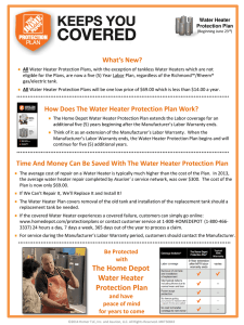 The Home Depot Water Heater Protection Plan