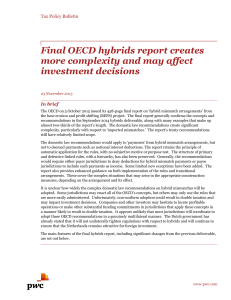 Final OECD hybrids report creates more complexity and may affect