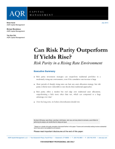 Can Risk Parity Outperform If Yields Rise?