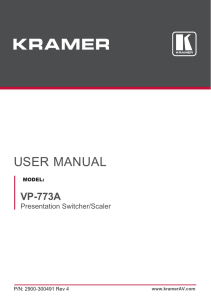 user manual - Kramer Electronics