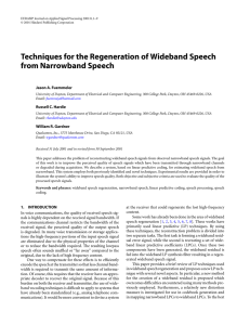 Techniques for the regeneration of wideband speech from