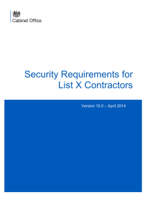 Security Requirements for List X Contractors
