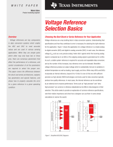 Voltage Reference Selection Basics White Paper