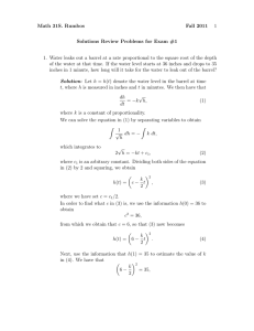 Math 31S. Rumbos Fall 2011 1 Solutions Review Problems for