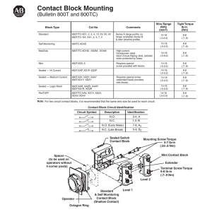 Contact Block Mounting