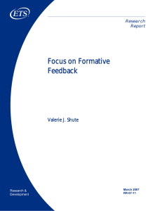 Focus on Formative Feedback