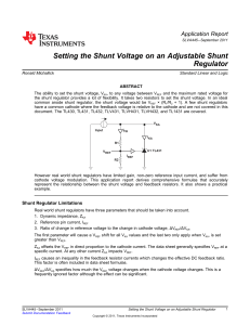 Setting the shunt voltage on an adjustable shunt regulator