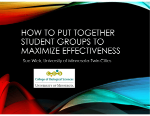 how to put together student groups to maximize effectiveness