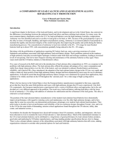 a comparison of lead calcium and lead selenium alloys