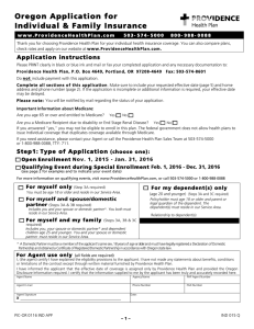 0116 IND Application - Providence Health Plans