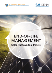 End-of-Life Management: Solar Photovoltaic Panels