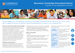 Becoming a Cambridge International School A guide to the