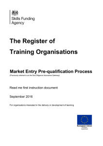 The Register of Training Organisations