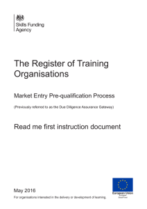 The Register of Training Organisations