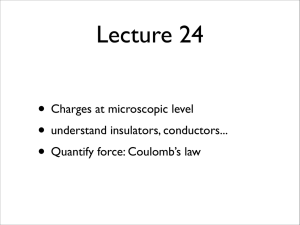 • Charges at microscopic level • understand insulators, conductors