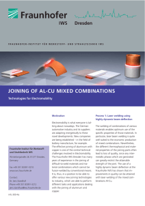 Joining of Al-Cu mixed combinations