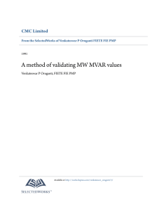 A method of validating MW MVAR values - SelectedWorks