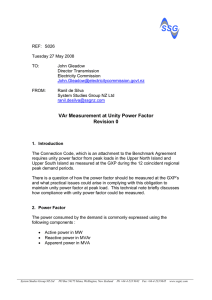 VAr Measurement at Unity Power Factor Revision 0