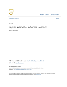 Implied Warranties in Service Contracts