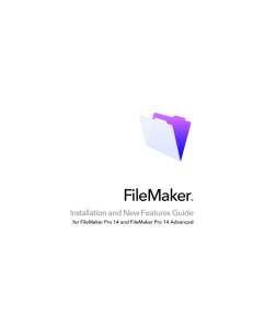 Installation and New Features Guide for FileMaker Pro