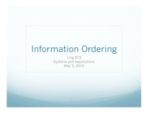 Information Ordering