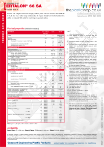 Nylon 66 Technical Properties Data Sheet