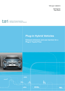 Plug-in Hybrid Vehicles - Transportøkonomisk institutt