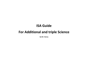 ISA Guide For Additional and triple Science