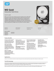 WD Gold Datacenter Distribution Specification Sheet