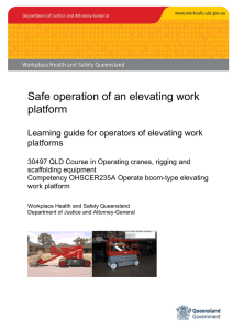 Safe operation of an elevating work platform