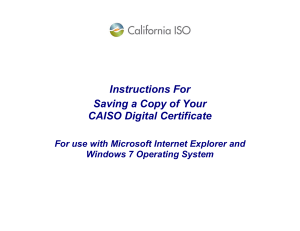 Instructions For Saving a Copy of Your CAISO Digital Certificate