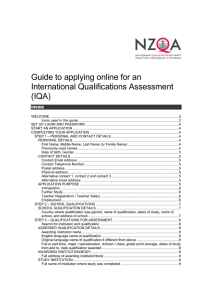 Guide to applying online for an International Qualifications