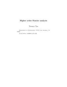 Higher order Fourier analysis