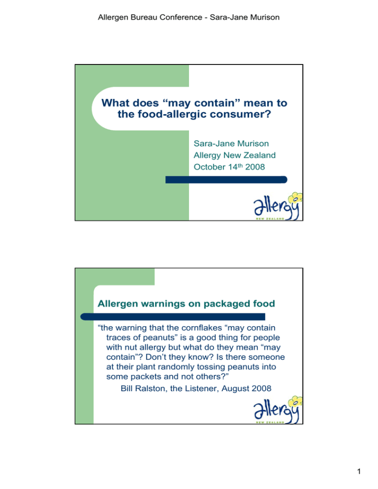 What Does may Contain Mean To The Food