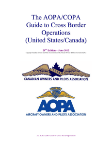 The AOPA/COPA Guide to Cross Border Operations (United States