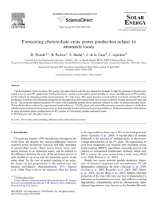 Forecasting photovoltaic array power production subject to