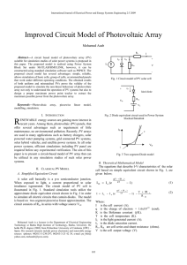 Improved Circuit Model of Photovoltaic Array