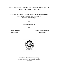 matlab based modeling of photovoltaic array