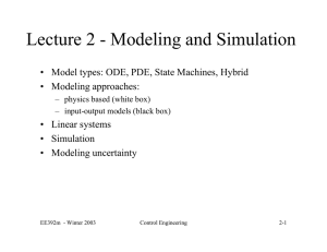 Lecture 2 - Modeling and Simulation