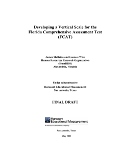 Developing a Vertical Scale for the FCAT - K