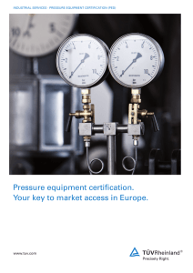 Pressure Equipment Certification (PED) by TÜV Rheinland