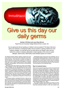 Give us this day our daily germs Give us this day our daily germs