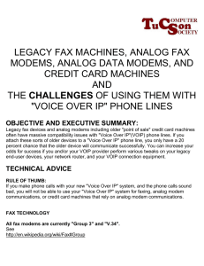 LEGACY FAX MACHINES, ANALOG FAX MODEMS, ANALOG