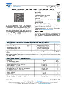 MTR Wire Bondable Thin Film Multi-Tap Resistor Arrays