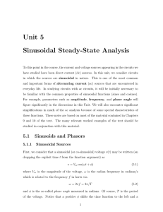 Unit 5 Sinusoidal Steady